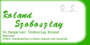 roland szoboszlay business card